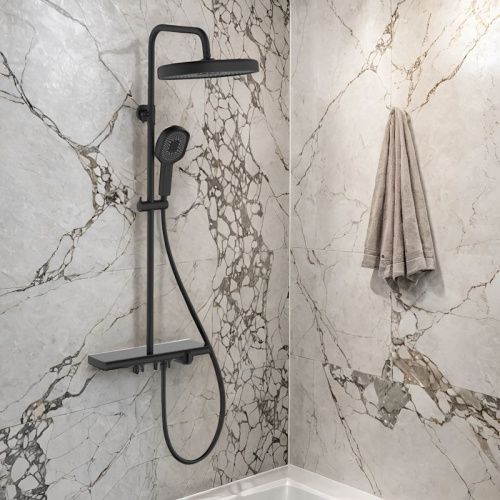 Душевая стойка Esko ST350Black настенная цвет черный - фото 5