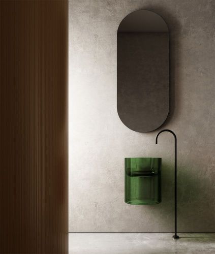 Раковина из полиэфирной смолы Abber KRISTALL AT2704Emerald 40х40 подвесная цвет зеленый без отверстий под смеситель - фото 2