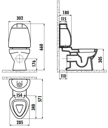 Бачок для унитаза Creavit COCUK CK400-00CB00E-FF00