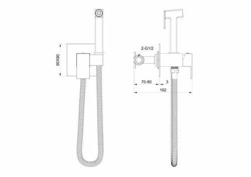 Гигиенический душ со смесителем Wonzon & Woghand WW-88829903-BG золото - фото 2