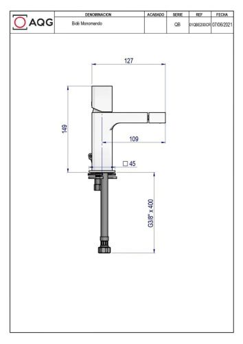 Смеситель AQG QB 01QBE200CR на биде хром - фото 2
