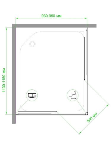 Душевой уголок Royal Bath HPD RB95115HPD-C 115х95 стекло матовое профиль белый без поддона - фото 4