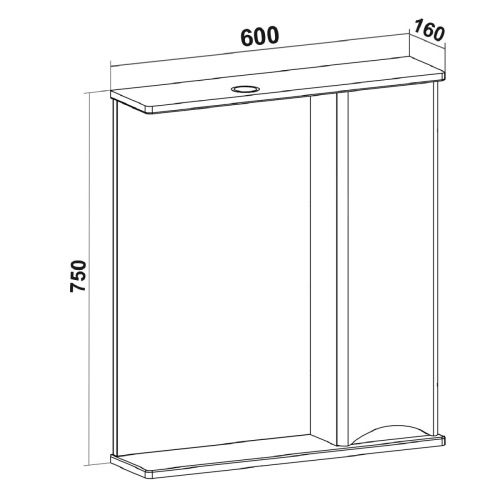 Зеркало-шкаф Runo АФИНА 00-00001171 60х80 подвесной цвет белый - фото 5