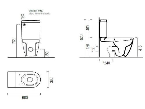 Чаша унитаза напольная GSI Pura 881711_УЦ цвет белый без сиденья без бачка безободковая душевой смыв (мелкий скол) - фото 3