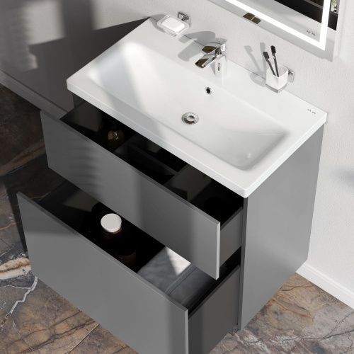 Тумба под раковину Am.Pm Gem M90FSX07522GM32 80х40 напольная цвет серый - фото 4