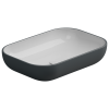 Раковина керамическая GSG Ceramic Design Easy EALAVRE60BI000/028 60х40 накладная цвет белый/черный без отверстий под смеситель