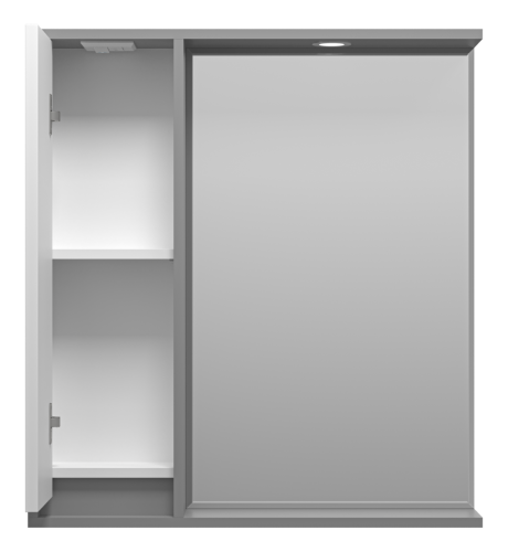 Зеркало-шкаф Brevita Balaton BAL-04075-01-01Л 70х80 подвесной цвет белый/серый - фото 3