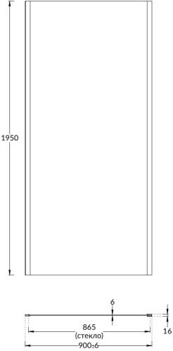 Душевая боковая панель Kerama Marazzi VETRO VE.90.FP.CR 90х195 стекло прозрачное профиль хром - фото 2