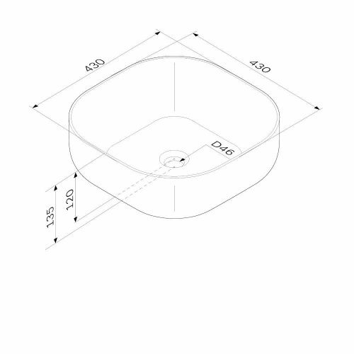 Раковина из сантехнического фарфора Am.Pm Func M8FWCC30430WG 40х40 накладная цвет белый без отверстий под смеситель - фото 5