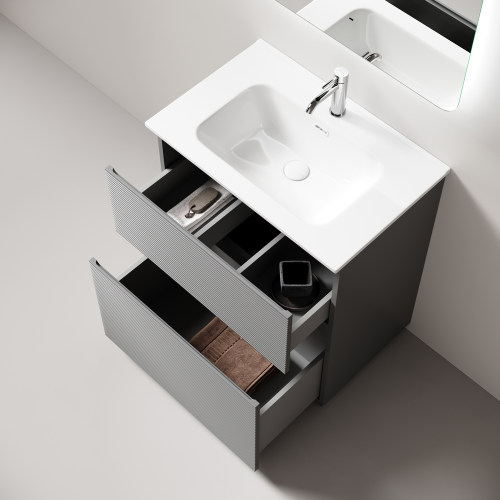 Тумба под раковину Sancos FOLK Floor FL70FES 70х40 напольная цвет серый - фото 3