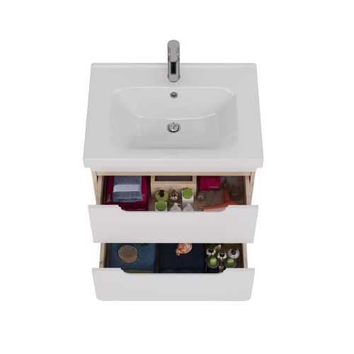 Тумба под раковину LeMark Olivia LM08OL65T 60х40 подвесная цвет белый - фото 3