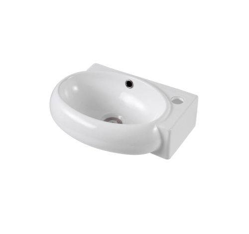 Раковина из сантехнического фарфора Aquatek AQ5304-00 40х30 подвесная цвет белый 1 отверстие под смеситель - фото 2