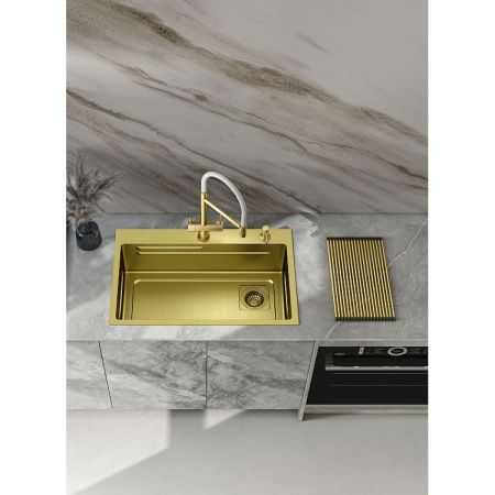 Кухонная мойка Raglo R702 R702.7246.03 70х45 цвет золото поверхность матовая