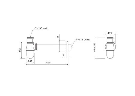 Сифон Aquatek AQ6014CR хром