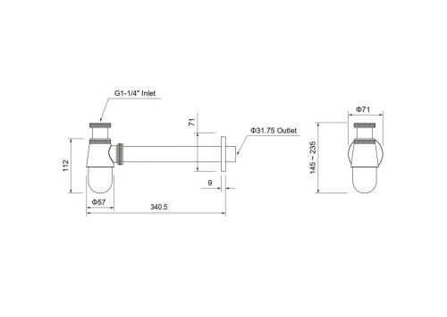 Сифон Aquatek AQ6014BG золото - фото 3