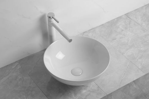 Раковина из сантехнического фарфора Cerutti SPA CR3301GW 40х40 накладная цвет белый без отверстий под смеситель