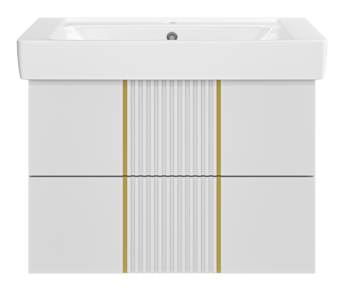 Тумба под раковину Brevita Vega VEG-09080-0102Я 70х40 подвесная цвет белый - фото 2