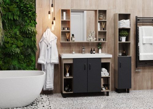 Зеркало-шкаф Onika Тимбер 210017 100х70 подвесной цвет коричневый - фото 4