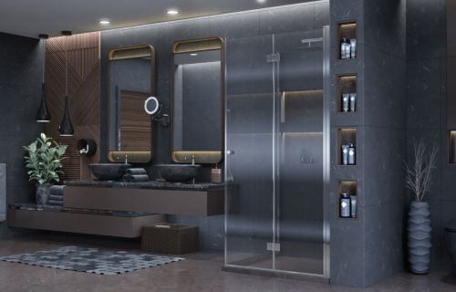 Душевой уголок Ambassador Diamond 12011109 90х90 стекло прозрачное профиль хром без поддона - фото 5