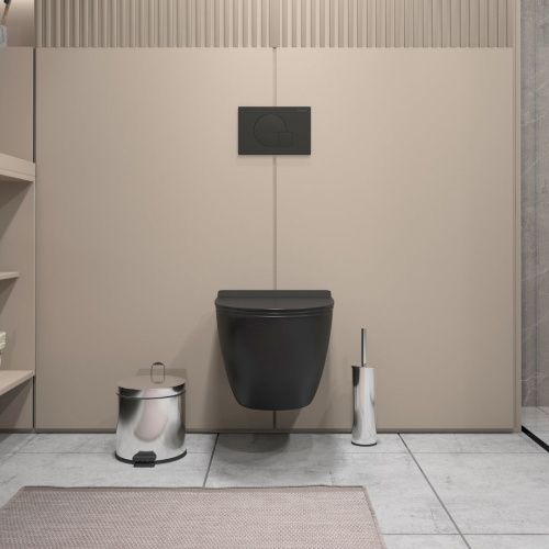 Унитаз подвесной Teymi Lina T40114 черный с сиденьем микролифт безободковый смыв торнадо - фото 4