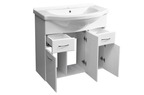 Тумба под раковину Stella Polar Волна SP-00000125 70х30 напольная цвет белый - фото 4