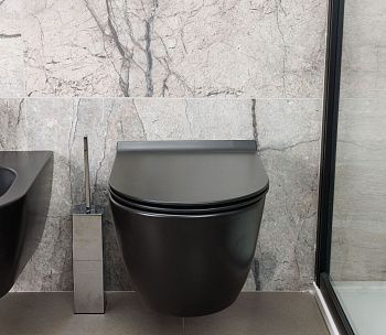 Чаша унитаза подвесная Hatria FUSION A1Y1CC02 цвет черный без сиденья безободковая душевой смыв