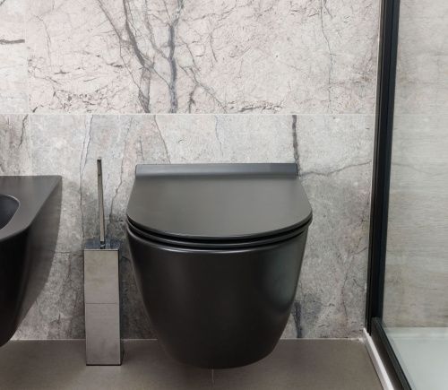 Чаша унитаза подвесная Hatria FUSION A1Y1CC02 цвет черный без сиденья безободковая душевой смыв