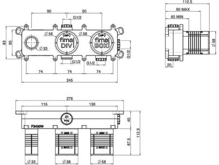 Внутренняя часть для встроенного смесителя Fima Carlo Frattini F3600W