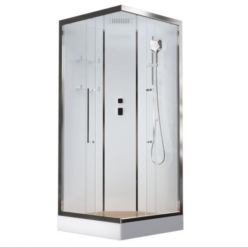 Душевая кабина Acquazzone Quoris 100E 100х100 квадратная с крышей ориентация универсальная