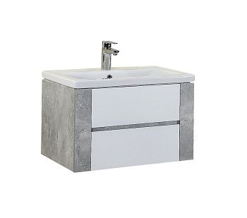 Тумба под раковину Onika Стоун 107044 70х50 подвесная цвет белый/серый