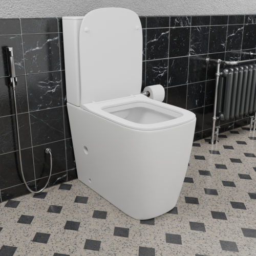 Унитаз напольный с бачком CeramaLux 1288A белый с сиденьем микролифт безободковый - фото 4