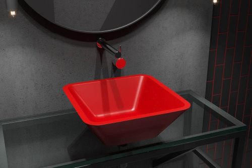 Раковина из искусственного камня Holbi SATURN 1.02.004.11.3 40х40 накладная цвет серый - фото 2