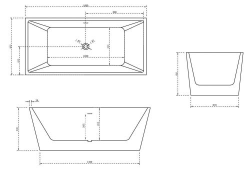Ванна акриловая Abber AB9224-1.6 160х80 отдельностоящая прямоугольная с каркасом - фото 5