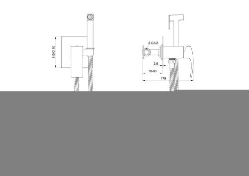 Гигиенический душ со смесителем Wonzon & Woghand Fit WW-88829009-BG золото - фото 2