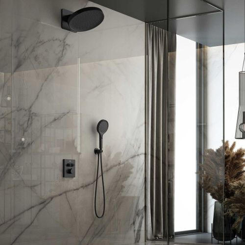 Душевая система Vincea Inspire VSFW-3I21MT3MB встраиваемая в стену цвет черный с термостатом