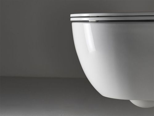 Чаша унитаза подвесная Simas TR 18 bia цвет белый без сиденья безободковая каскадный смыв - фото 2