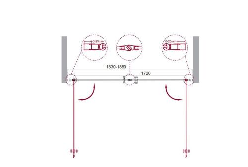 Душевая дверь BelBagno ETNA ETNA-B-2-190-C-Cr 190х195 стекло прозрачное профиль хром - фото 2