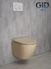 Унитаз подвесной Gid Convexo 62210Y бежевый с сиденьем микролифт безободковый смыв торнадо