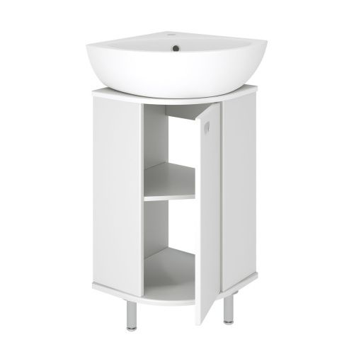 Тумба под раковину Runo Браво 00000000947 40х40 напольная цвет белый - фото 2