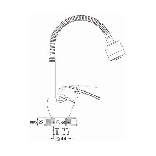 Смеситель для кухни G.Lauf 8G4 8G4-E181 на столешницу хром - фото 3