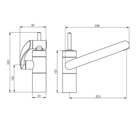 Смеситель для кухни Damixa Arc 290007264 на мойку никель