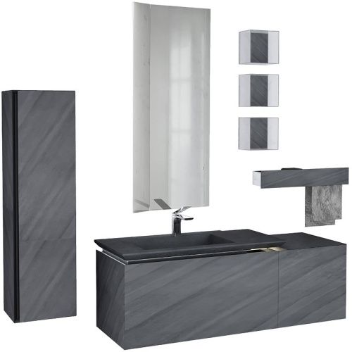 Тумба под раковину Jorno INCLINE Inc.01.140/P/Bet/JR 50х50 подвесная цвет серый - фото 2