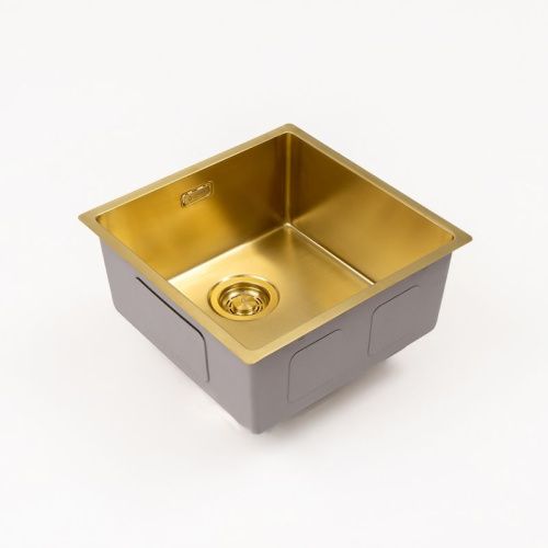Кухонная мойка Grandex Aqua 5011351 45х45 цвет золото поверхность матовая - фото 4