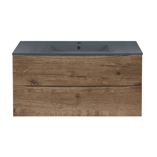 Тумба под раковину Vincea Mia VMC-2MC100VO 100х50 подвесная цвет коричневый - фото 5