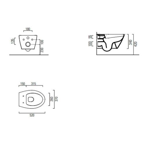Чаша унитаза подвесная GSI Modo 981626_УЦ/3 цвет черный без сиденья безободковая душевой смыв (царапина на ободке сверху) - фото 5