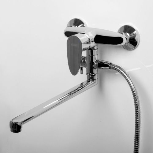 Смеситель для ванны и душа Wasserkraft Leine 3500 3502L настенный хром - фото 2