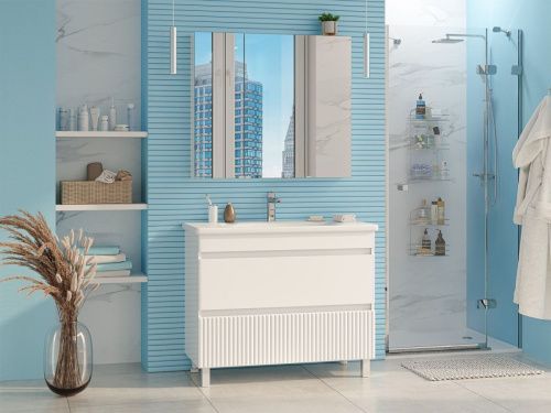 Тумба под раковину Misty Мира П-Мир-01100-012Я 100х40 напольная цвет белый - фото 5