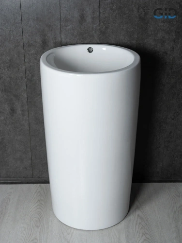 Раковина керамическая Gid Autonomo 81107 50х50 напольная цвет белый без отверстий под смеситель - фото 3