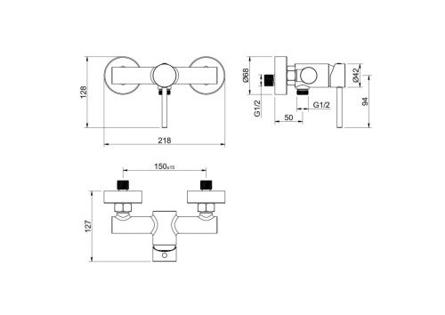 Смеситель для душа Aquatek ЕВРОПА AQ1360CR настенный хром - фото 4