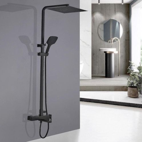 Душевая стойка ALMAes Tena TVZ-1825 настенная цвет черный - фото 2